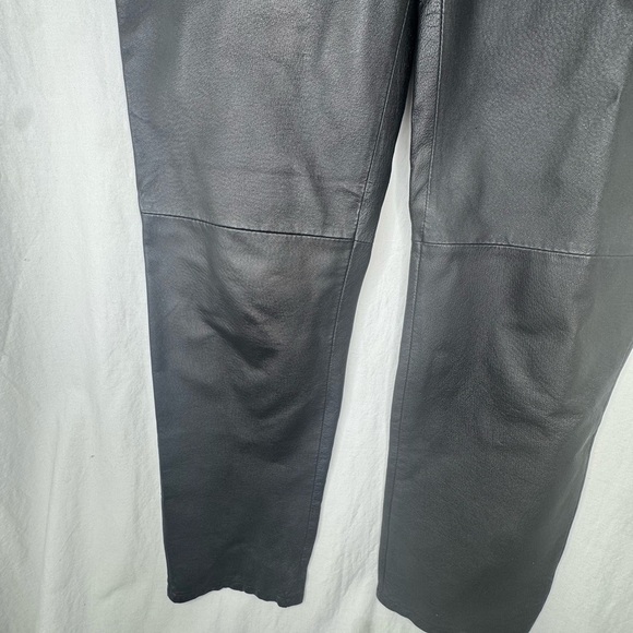 VNTG Black Authentic Leather High Rise Moto Jeans Size 8 - Picture 4 of 6